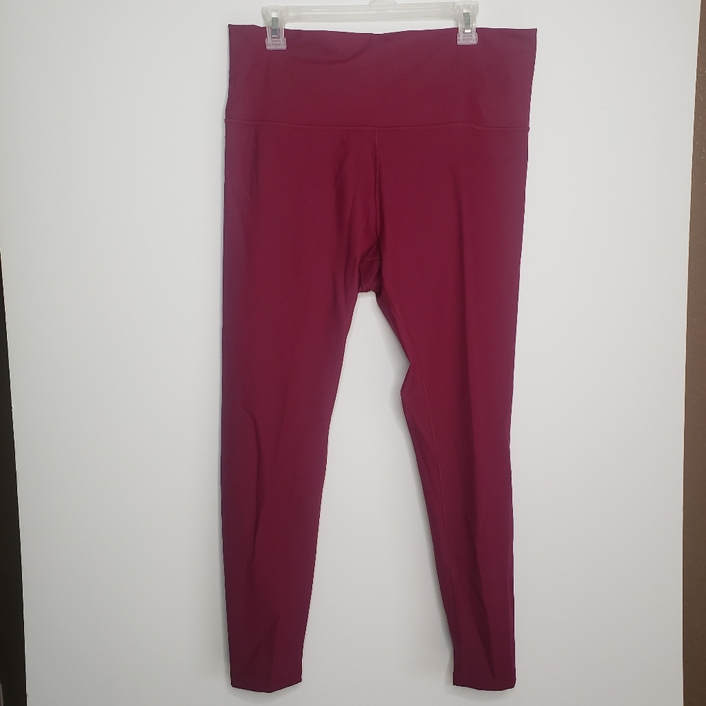 CALIA essential shine leggings tights high rise berry rich pink full length New - Picture 3 of 10